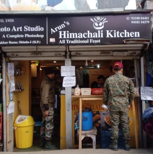 Himachali Kitchen in Lakkar Bazar famous for Himachali food in Shimla